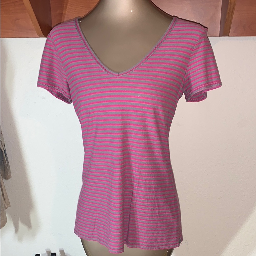 Horny Toad Striped V-Neck Women’s Top size Medium